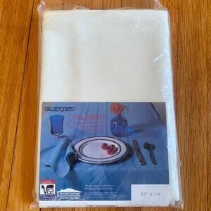 Vintage Sleater "Allegro" Cream Colored Tablecloth 52" x 70" New Old Stock